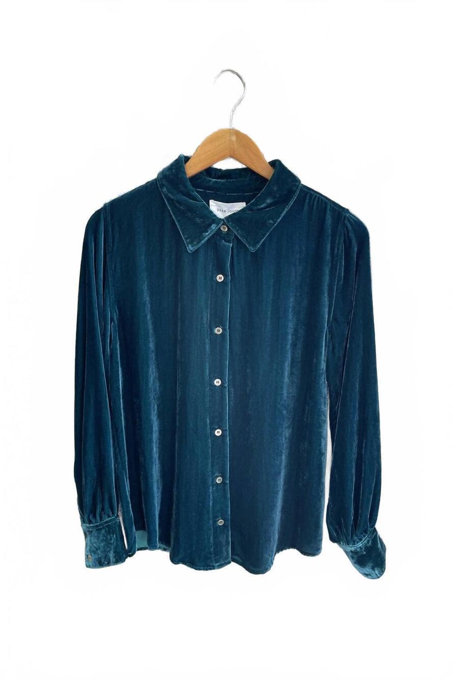 NEW DEAR JOHN DENIM women's mirabelle long sleeve top in deep teal